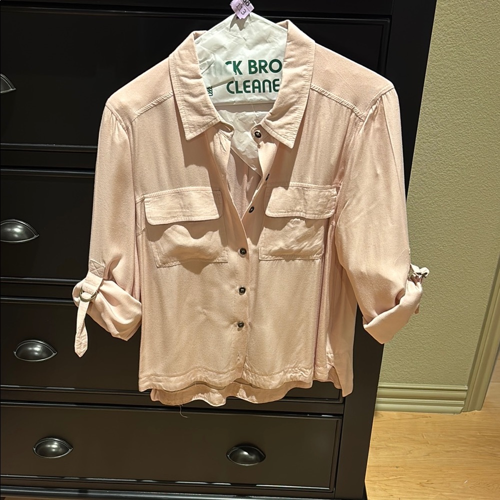 Chic Blush Pink Button-Up Shirt